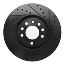 R1 99-10 Chevrolet ASTRA (Mexico) Front Right Drilled & Slotted Black Brake Rotor