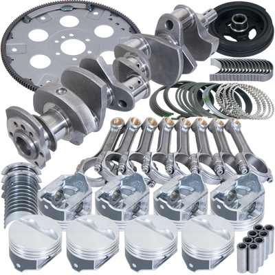 Eagle Chevy 350 1Pc 3.480in Crank 5.700in I-Beam Rods 4.000in Pistons 153 Tooth FP Balanced Assembly