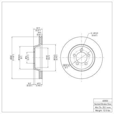 DFC 65-72 Plymouth Scamp Front & Rear Rotors includes Drums