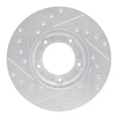 R1 85-92 Toyota Pickup Front Right Drilled & Slotted Silver Brake Rotor
