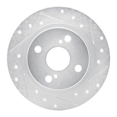 R1 87-92 Chevrolet Nova Rear Right Drilled & Slotted Silver Brake Rotor