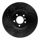 R1 02-05 BMW 745LI Rear Right Drilled & Slotted Black Brake Rotor