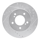 R1 93-02 Mercury Villager Front Right Drilled & Slotted Silver Brake Rotor