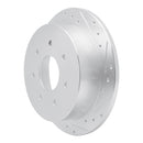 R1 97-04 Ford F-150 RWD Rear Right Drilled & Slotted Silver Brake Rotor