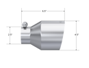 MBRP Universal Stainless Steel Tip 2.5in ID / 4.5in OD Out / 6.5in Length Angle Cut Single Wall