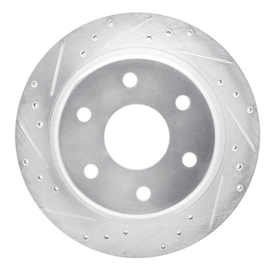 R1 99-07 Chevrolet AVALANCHE 1500 Rear Left Drilled & Slotted Silver Brake Rotor