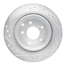 R1 93-01 Infiniti Q45 Rear Right Drilled & Slotted Silver Brake Rotor