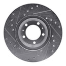 R1 81-89 Alfa Romeo GTV-6 Front Right Drilled & Slotted Silver Brake Rotor