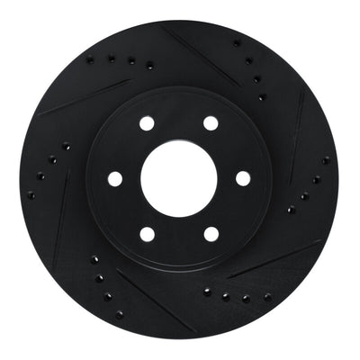 R1 16-22 Nissan NP300 Frontier (Mexico) Front Right Drilled & Slotted Black Brake Rotor