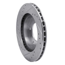 R1 76-86 Jeep CJ5 Front Right Drilled & Slotted Silver Brake Rotor