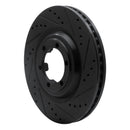 R1 12-18 Chevrolet Colorado Front Right Drilled & Slotted Black Brake Rotor