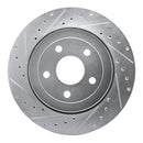 R1 06-10 Jeep Grand Cherokee Rear Left Drilled & Slotted Silver Brake Rotor