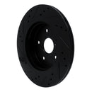 R1 15-24 Subaru WRX Rear Drilled & Slotted Black Brake Rotor Set w/Optimum OE Pads and Hardware