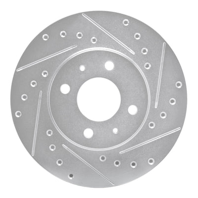 R1 91-94 Nissan NX Front Right Drilled & Slotted Silver Brake Rotor