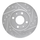 R1 91-94 Nissan NX Front Right Drilled & Slotted Silver Brake Rotor