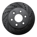 R1 98-99 Cadillac DEVILLE Front Right Drilled & Slotted Black Brake Rotor