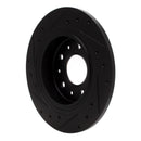 R1 2016-2025 Buick LaCrosse Rear Right Drilled & Slotted Black Brake Rotor