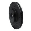 R1 09-14 Hyundai Genesis Sedan Front Right Drilled & Slotted Black Brake Rotor