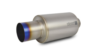 Vibrant Titanium Muffler w/Straight Cut Burnt Tip 2.5in. Inlet / 2.5in. Outlet