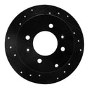 R1 99-06 Hyundai Sonata Rear Left Drilled & Slotted Black Brake Rotor