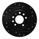 R1 85-92 Chevrolet Camaro Rear Left Drilled & Slotted Black Brake Rotor