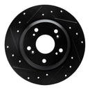 R1 00-09 Honda S2000 Rear Left Drilled & Slotted Black Brake Rotor