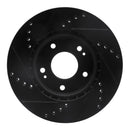 R1 11-25 Hyundai Elantra Front Drilled & Slotted Black Brake Rotor Set