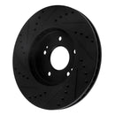 R1 01-06 Hyundai Santa Fe Front Right Drilled & Slotted Black Brake Rotor