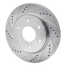 R1 05-07 Infiniti QX56 Front Left Drilled & Slotted Silver Brake Rotor