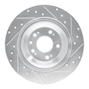 R1 09-14 Acura TL Front & Rear Drilled & Slotted Silver Brake Rotor Set