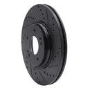 R1 15-25 Hyundai Kona Front Right Drilled & Slotted Black Brake Rotor