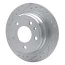 R1 82-89 BMW 633CSI Rear Left Drilled & Slotted Silver Brake Rotor