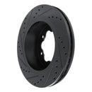 R1 20-25 Ford Transit-350 HD/DRW Rear Right Drilled & Slotted Black Brake Rotor