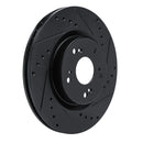 R1 12-16 Honda CR-V Front Right Drilled & Slotted Black Brake Rotor