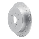 R1 10-20 Lexus RX450h Rear Drilled & Slotted Silver Brake Rotor Set