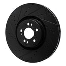 R1 20-26 Mercedes-Benz GLE450e Front Left Drilled & Slotted Black Brake Rotor