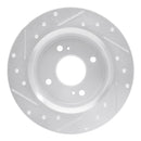 R1 1979-1981 Nissan Maxima Rear Right Drilled & Slotted Silver Brake Rotor
