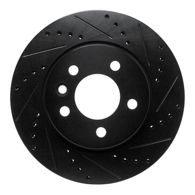 R1 10-17 Volkswagen AMAROK (Mexico) Front Right Drilled & Slotted Black Brake Rotor