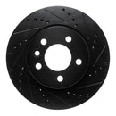 R1 10-17 Volkswagen AMAROK (Mexico) Front Right Drilled & Slotted Black Brake Rotor