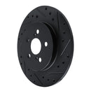 R1 11-17 Lexus CT200H Rear Right Drilled & Slotted Black Brake Rotor