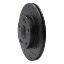 R1 06-11 Honda Civic Front & Rear Drilled & Slotted Black Brake Rotor Set
