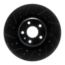 R1 12-15 Audi TTS Quattro Front Left Drilled & Slotted Black Brake Rotor