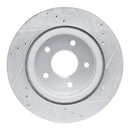 R1 17-25 Nissan Rogue Rear Left Drilled & Slotted Silver Brake Rotor