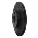 R1 01-05 Mazda Miata Front Right Drilled & Slotted Black Brake Rotor