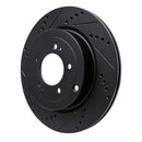 R1 08-15 Mitsubishi Lancer Front & Rear Drilled & Slotted Black Brake Rotor Set