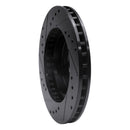 R1 89-90 Ford Thunderbird Front Right Drilled & Slotted Black Brake Rotor