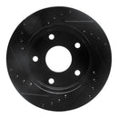 R1 94-99 Dodge Ram 1500 Pickup Front Right Drilled & Slotted Black Brake Rotor