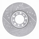 R1 72-80 Mercedes-Benz 450SL Front Right Drilled & Slotted Silver Brake Rotor