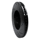 R1 05-18 Subaru Outback Front Left Drilled & Slotted Black Brake Rotor