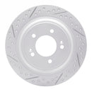 R1 17-23 Hyundai Kona Ev Rear Left Drilled & Slotted Geo-Carbon Rotor